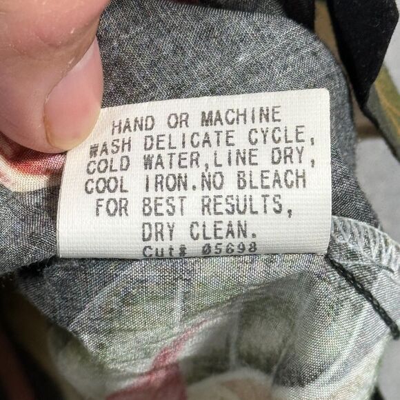 Vintage Tori Richard Shirt Mens Large Black Abstract Hawaiian Floral Surf Beach‎ - Picture 7 of 10